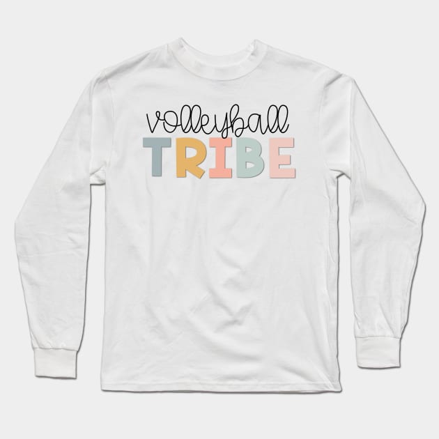 Volleyball Tribe Muted Pastels Long Sleeve T-Shirt by broadwaygurl18